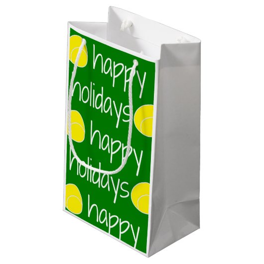 prettige feestdagen Tennis Thed Gift Bag Klein Cadeauzakje (Achterkant Gekanteld)