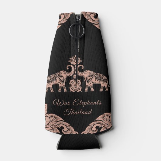 Prettige feestdagen Thailand Elephant Flesjeskoeler (Achterkant)