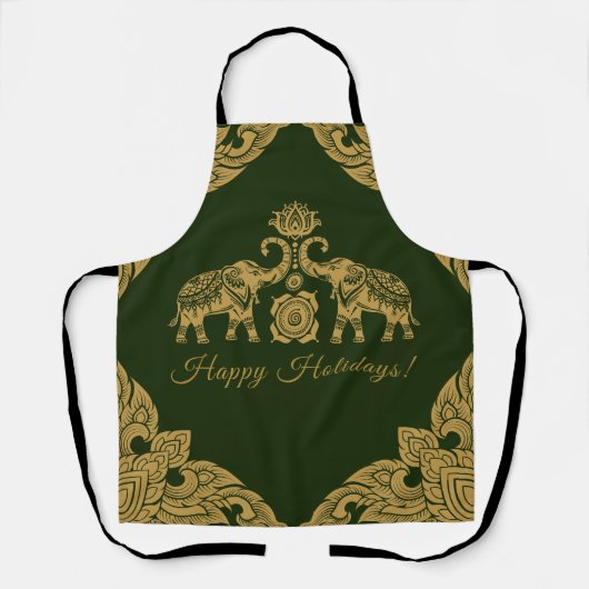 Prettige feestdagen Thailand Elephant Schort (Voorkant)