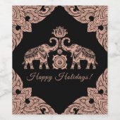 Prettige feestdagen Thailand Elephant Wijn Etiket (Enkel label)