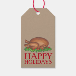 Prettige feestdagen Thanksgiving Kerst Turkije Dag Cadeaulabel