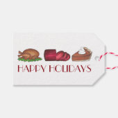 Prettige feestdagen Thanksgiving Kerstdiner Voedse Cadeaulabel (Voorkant (Horizontaal))