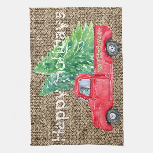 Prettige feestdagen Theedoek (Verticaal)