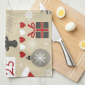 prettige feestdagen theedoek (Quarter Fold)