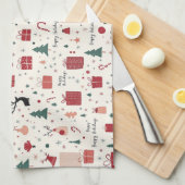 prettige feestdagen theedoek (Quarter Fold)