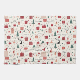 prettige feestdagen theedoek