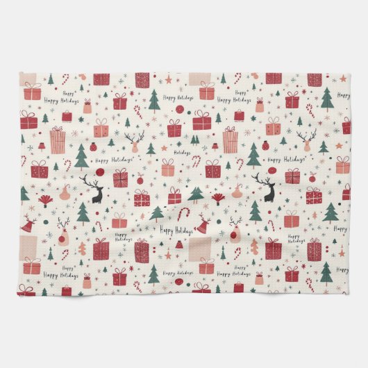 prettige feestdagen theedoek (Horizontaal)