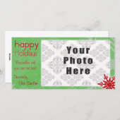 prettige feestdagen Thema Groen/Rode Snowflake Feestdagenkaart (Voorkant / Achterkant)