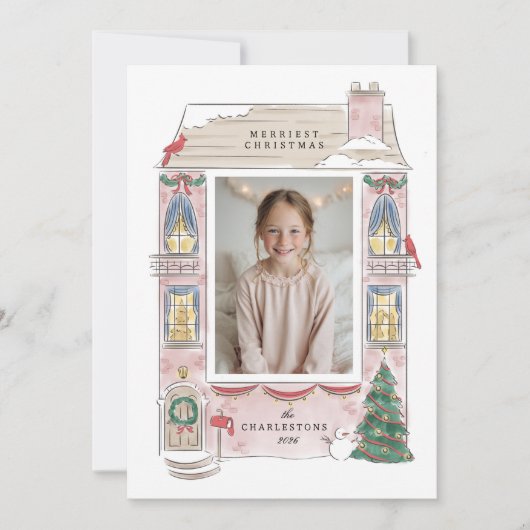 prettige feestdagen thuis frame wenskaart feestdagenkaart (Voorkant)