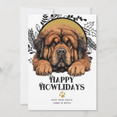 Prettige feestdagen Tibetaanse Mastiff Hond Kerstm Feestdagenkaart (Voorkant)
