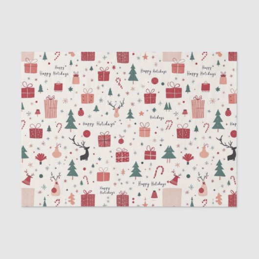 prettige feestdagen tissuepapier (Voorkant)