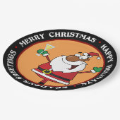 prettige feestdagen Toast van de Zwarte Kerstman Papieren Bordje (Gekanteld)