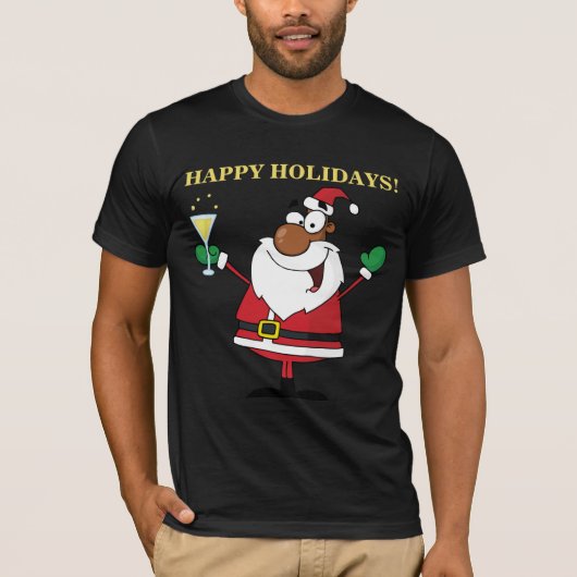 prettige feestdagen Toast van de Zwarte Kerstman T-shirt (Voorkant)