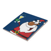 prettige feestdagen Toast van de Zwarte Kerstman Tegeltje (Zijkant)