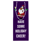 prettige feestdagen Toast van de Zwarte Kerstman Wijn Cadeautas (Achterkant)