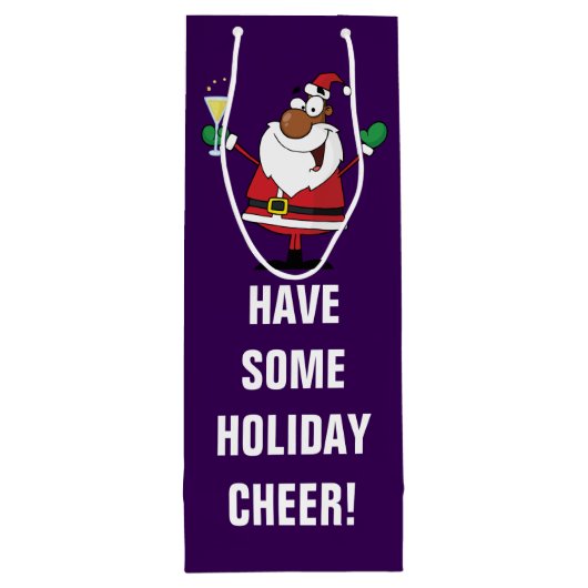 prettige feestdagen Toast van de Zwarte Kerstman Wijn Cadeautas (Achterkant)