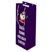 prettige feestdagen Toast van de Zwarte Kerstman Wijn Cadeautas (Voorkant Gekanteld)