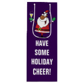 prettige feestdagen Toast van de Zwarte Kerstman Wijn Cadeautas (Voorkant)