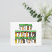 prettige feestdagen tot Medewerker Cartoon Katten (Staand voorkant)