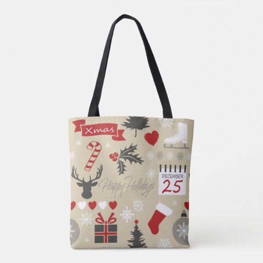prettige feestdagen tote bag (Achterkant)