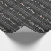 prettige feestdagen touw op zwart hout cadeaupapier (Hoek)