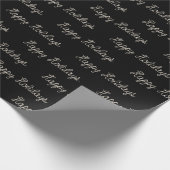 prettige feestdagen touwtekst op zwart cadeaupapier (Hoek)