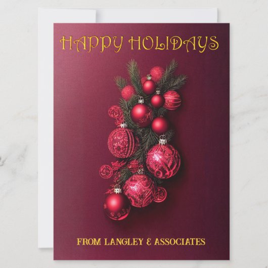 Prettige feestdagen Traditionele Bordeaux rood en Feestdagenkaart (Voorkant)