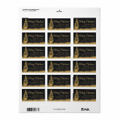 Prettige feestdagen Tree Gold- label retouradres (Full Sheet)