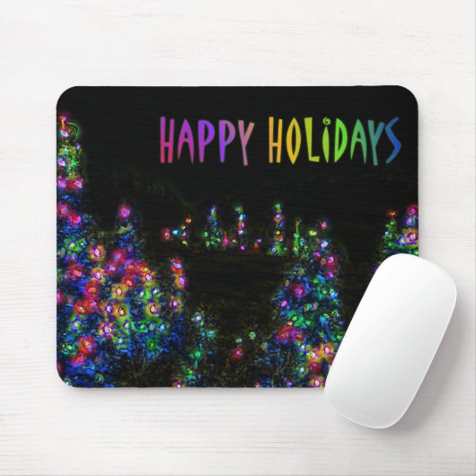 prettige feestdagen Tree Lights Mousepad Muismat (Met muis)