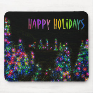 prettige feestdagen Tree Lights Mousepad Muismat