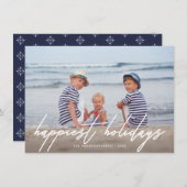 Prettige feestdagen trendy handgeschreven scriptfo feestdagenkaart (Voorkant / Achterkant)