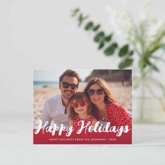 prettige feestdagen trendy Kerstmis fotokaart Briefkaart (Staand voorkant)