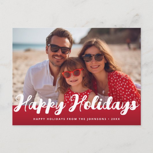 prettige feestdagen trendy Kerstmis fotokaart Briefkaart (Voorkant)