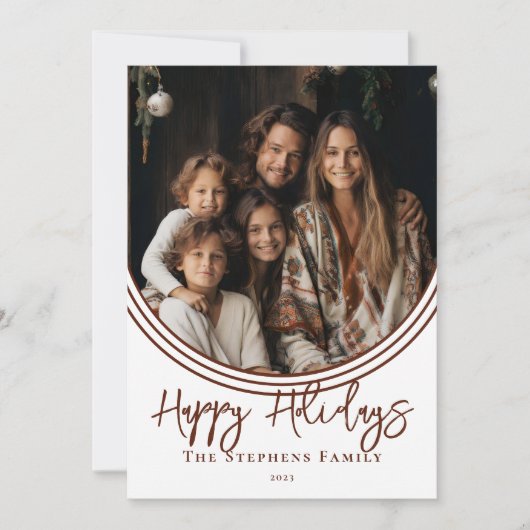 Prettige feestdagen Trendy omgekeerde boog Feestdagenkaart (Voorkant)