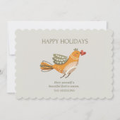 Prettige feestdagen Trendy | Schattigee vogelillus Feestdagenkaart (Voorkant)