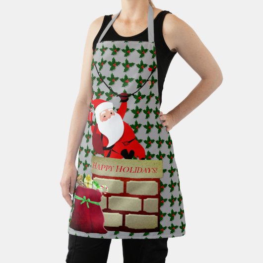 Prettige feestdagen Trendy Silver Santa Claus Schort (Insitu)