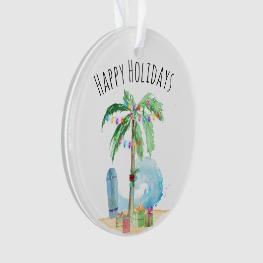 Prettige feestdagen Tropical Christmas Palm Tree B Ornament (voorkant)