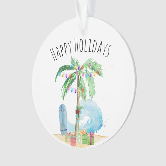 Prettige feestdagen Tropical Christmas Palm Tree B Ornament (voorkant)