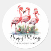 Prettige feestdagen Tropisch Ronde Sticker (Voorkant)