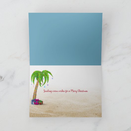 prettige feestdagen tropische oceaanstrand kaart (Binnen)