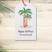prettige feestdagen Tropische palmbomen Labels Cadeaulabel