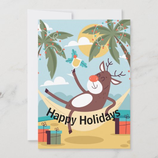 prettige feestdagen Tropische Rudolph Feestdagenkaart (Voorkant)