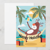 prettige feestdagen Tropische Rudolph Feestdagenkaart (Voorkant / Achterkant)