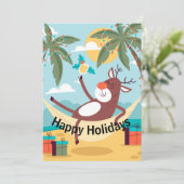 prettige feestdagen Tropische Rudolph Feestdagenkaart (Staand voorkant)