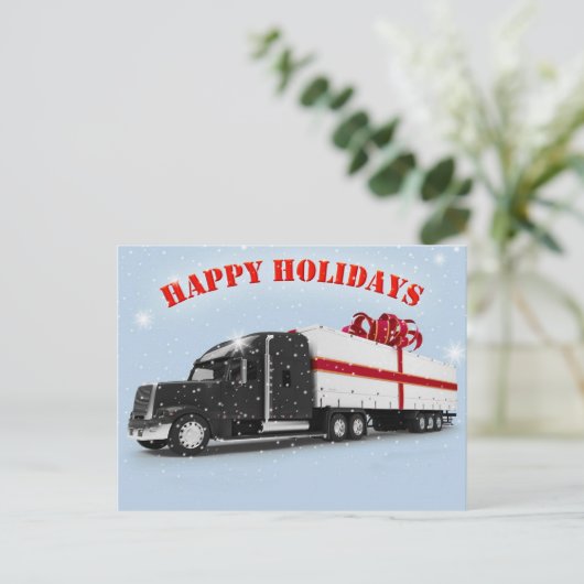 Prettige feestdagen Trucker Briefkaart (Staand voorkant)