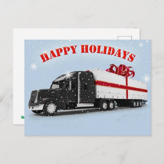 Prettige feestdagen Trucker Briefkaart (Voorkant / Achterkant)