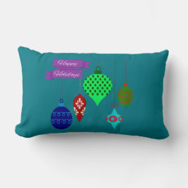 PRETTIGE FEESTDAGEN TURQUOISE EN HANGENDE ORNAMENT KUSSEN