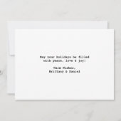 Prettige feestdagen Typewriter Font Feestdagenkaart (Achterkant)