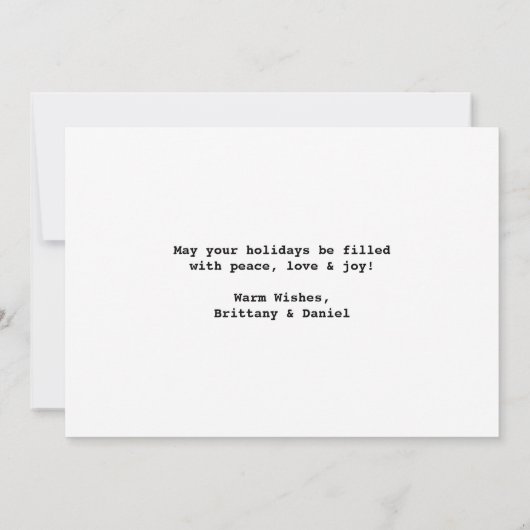 Prettige feestdagen Typewriter Font Feestdagenkaart (Achterkant)