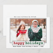 Prettige feestdagen Typewriter Font Feestdagenkaart (Voorkant / Achterkant)